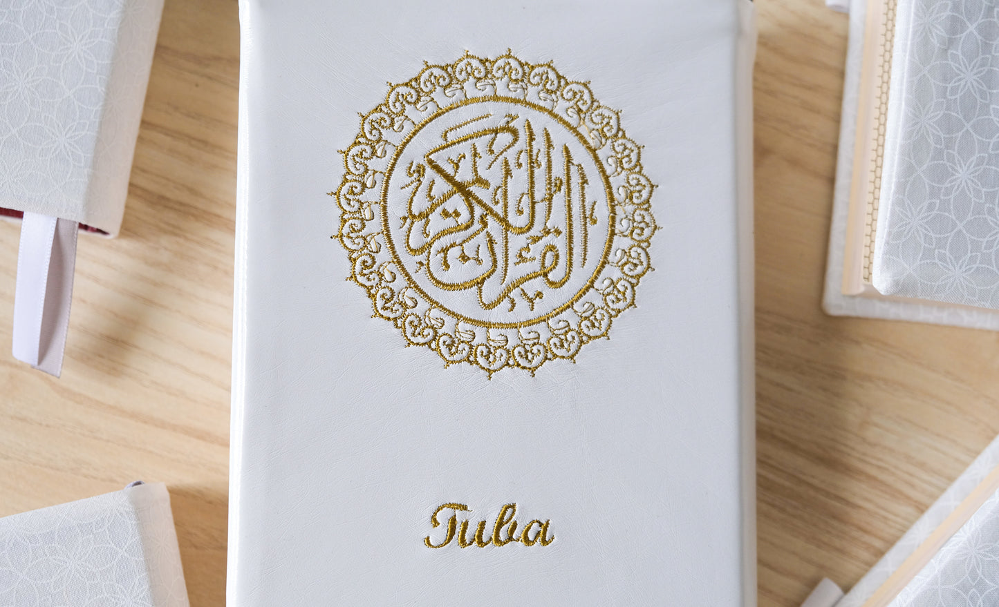 White Leather Quran Cover